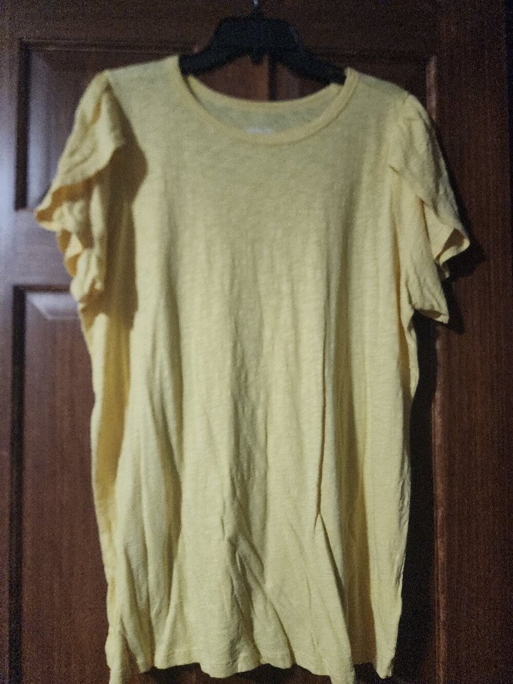 Torrid Yellow Ruffle Sleeve Slub Top